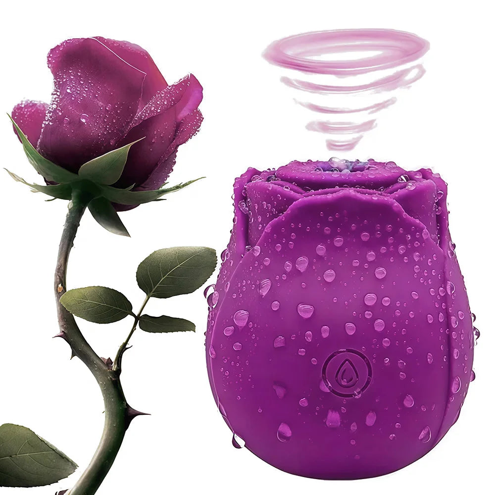 Rose-Sucking Vibrator for Women Nipple Massager Clitoral Vacuum Stimulator Vibrating Female Masturbator Sex Toys for Adults