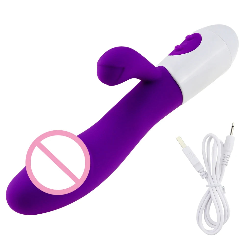 Rabbit Powerful Vibrating Massager Women's G-Spot Vagina Clitoral Nipple Stimulator Sex Toy for Sexy Adult Women Masturbation