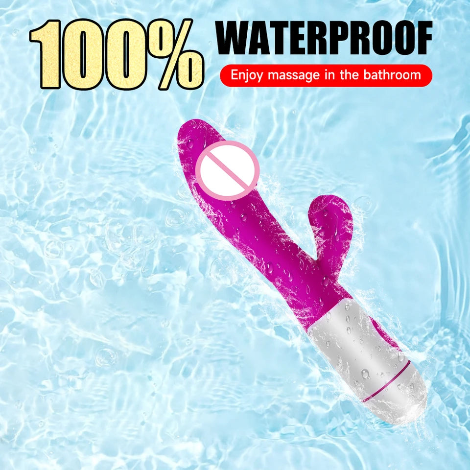 Rabbit Powerful Vibrating Massager Women's G-Spot Vagina Clitoral Nipple Stimulator Sex Toy for Sexy Adult Women Masturbation