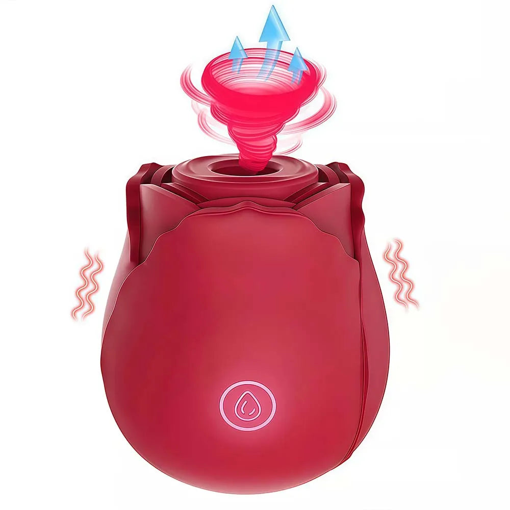 Rose-Sucking Vibrator for Women Nipple Massager Clitoral Vacuum Stimulator Vibrating Female Masturbator Sex Toys for Adults