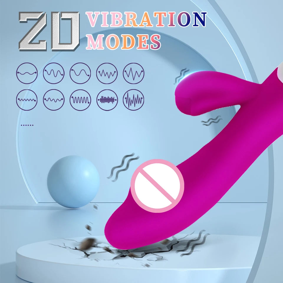 Rabbit Powerful Vibrating Massager Women's G-Spot Vagina Clitoral Nipple Stimulator Sex Toy for Sexy Adult Women Masturbation