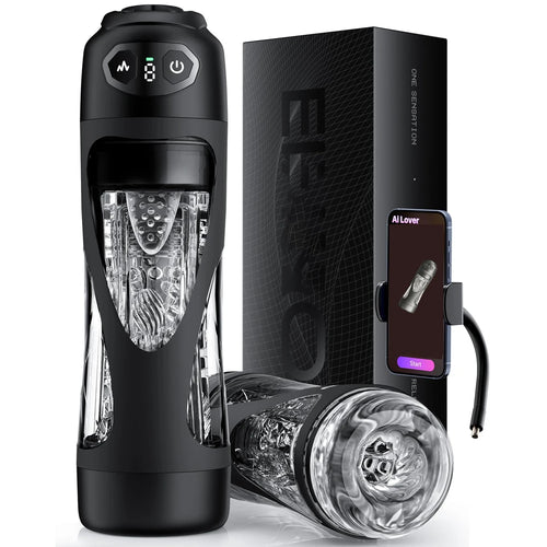 2026 Automatic Licking Sucking Male Masturbator AI Sync Male Stroker Penis Pump Blowjob Adult Toy Pocket Pussy with Phone Holder