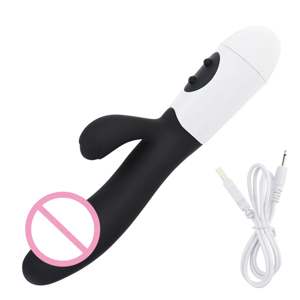 Rabbit Powerful Vibrating Massager Women's G-Spot Vagina Clitoral Nipple Stimulator Sex Toy for Sexy Adult Women Masturbation